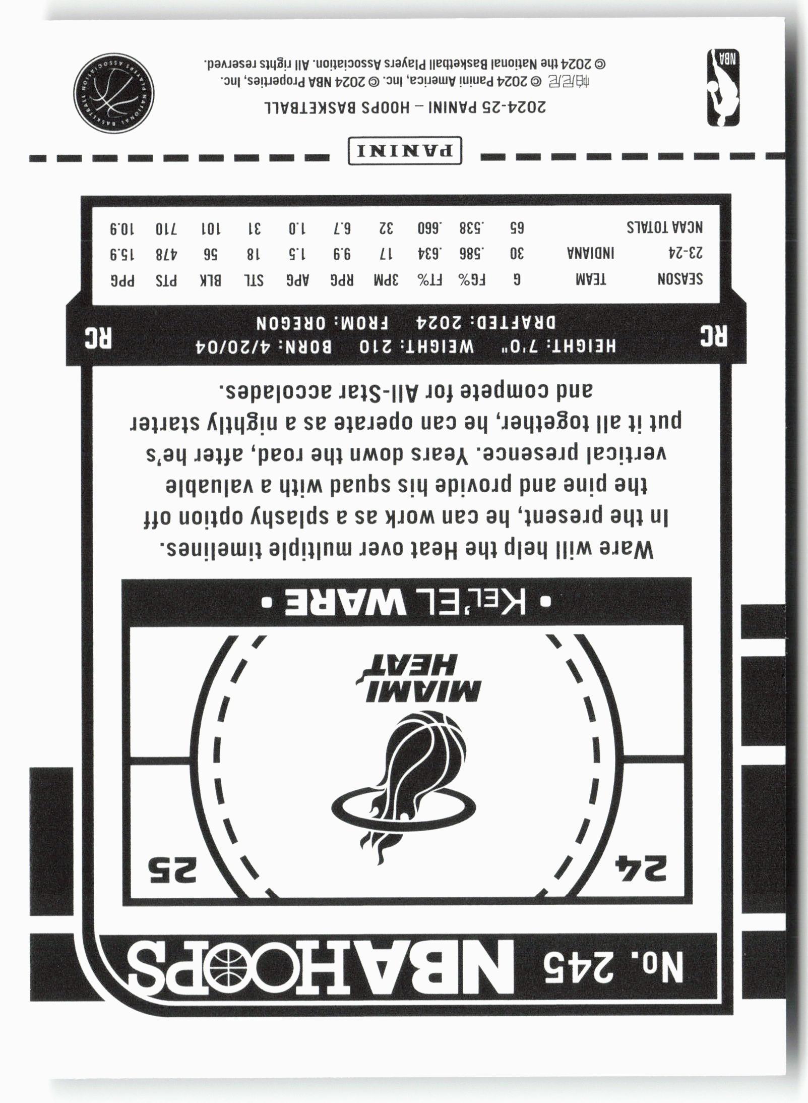 2024-25 Hoops #245 Kel'el Ware