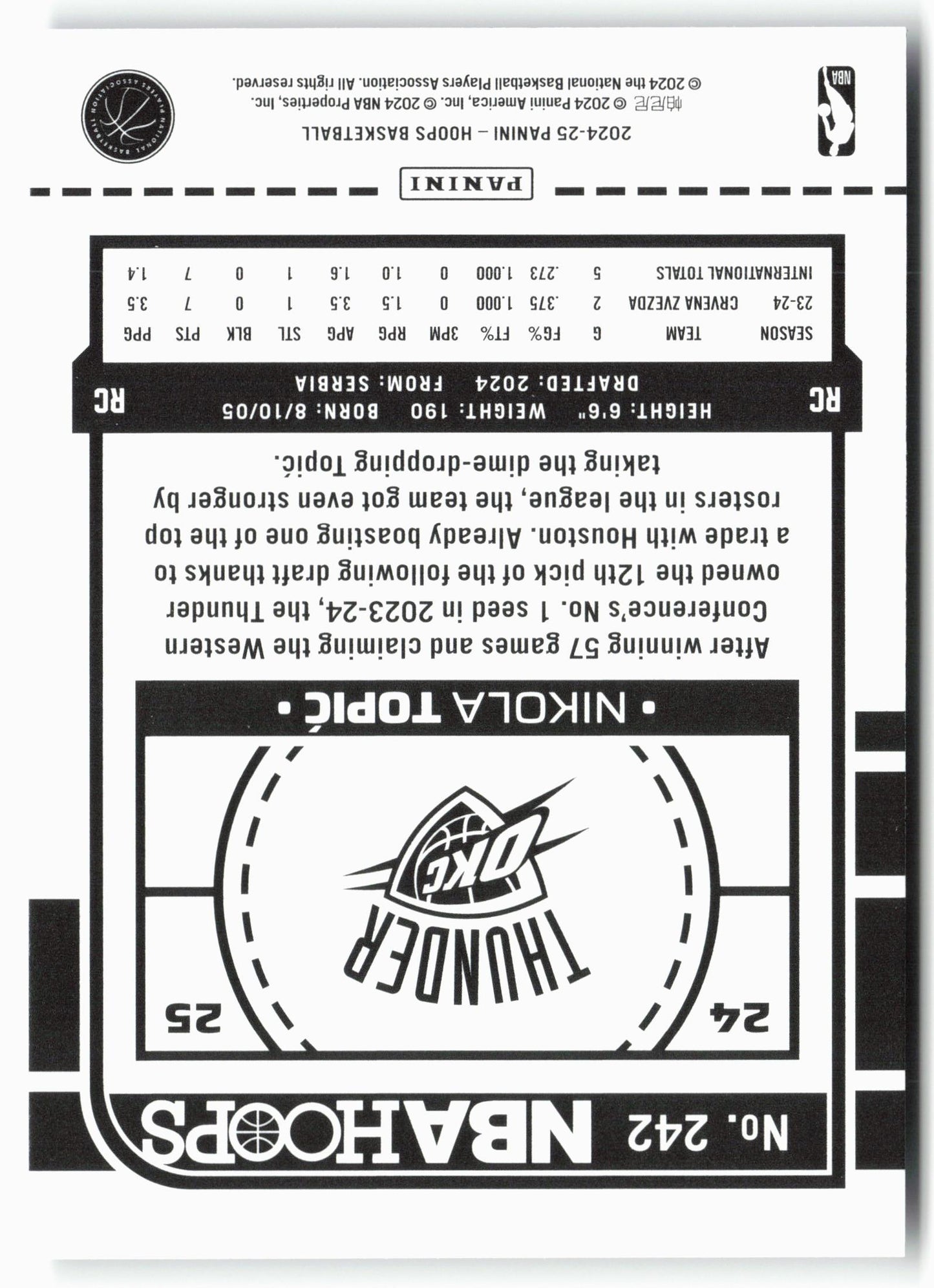 2024-25 Hoops #242 Nikola Topic