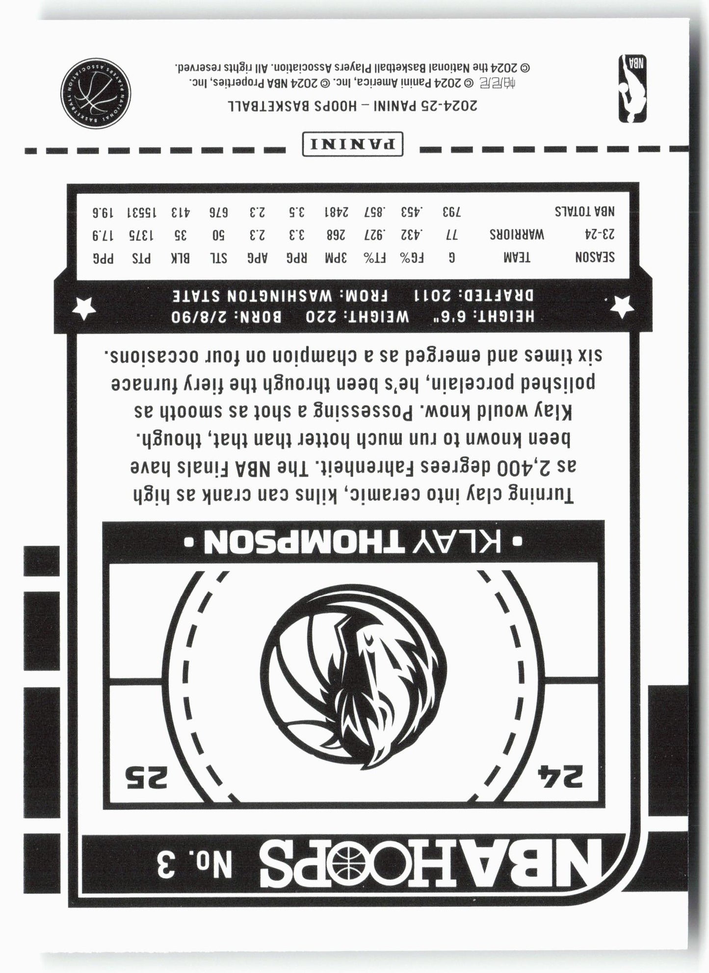 2024-25 Hoops #3 Klay Thompson