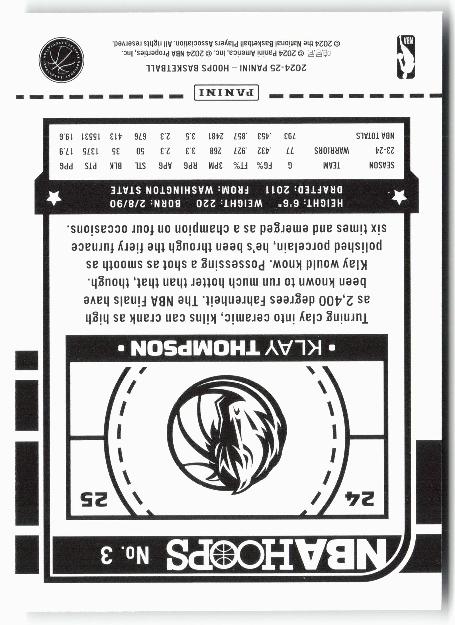 2024-25 Hoops #3 Klay Thompson