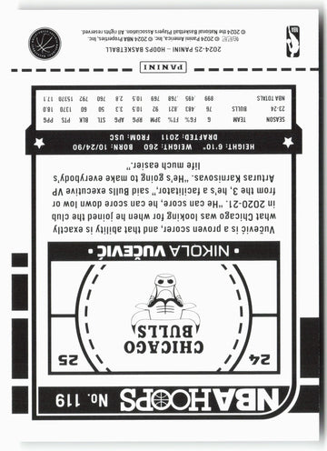 
2024-25 Hoops #119 Nikola Vucevic