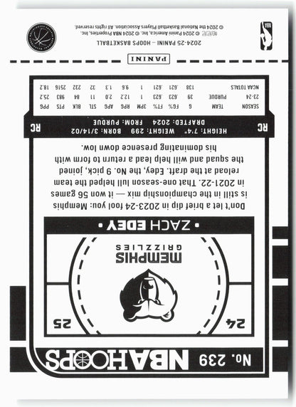 2024-25 Hoops #239 Zach Edey