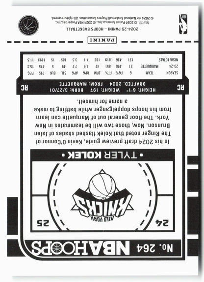 2024-25 Hoops #264 Tyler Kolek