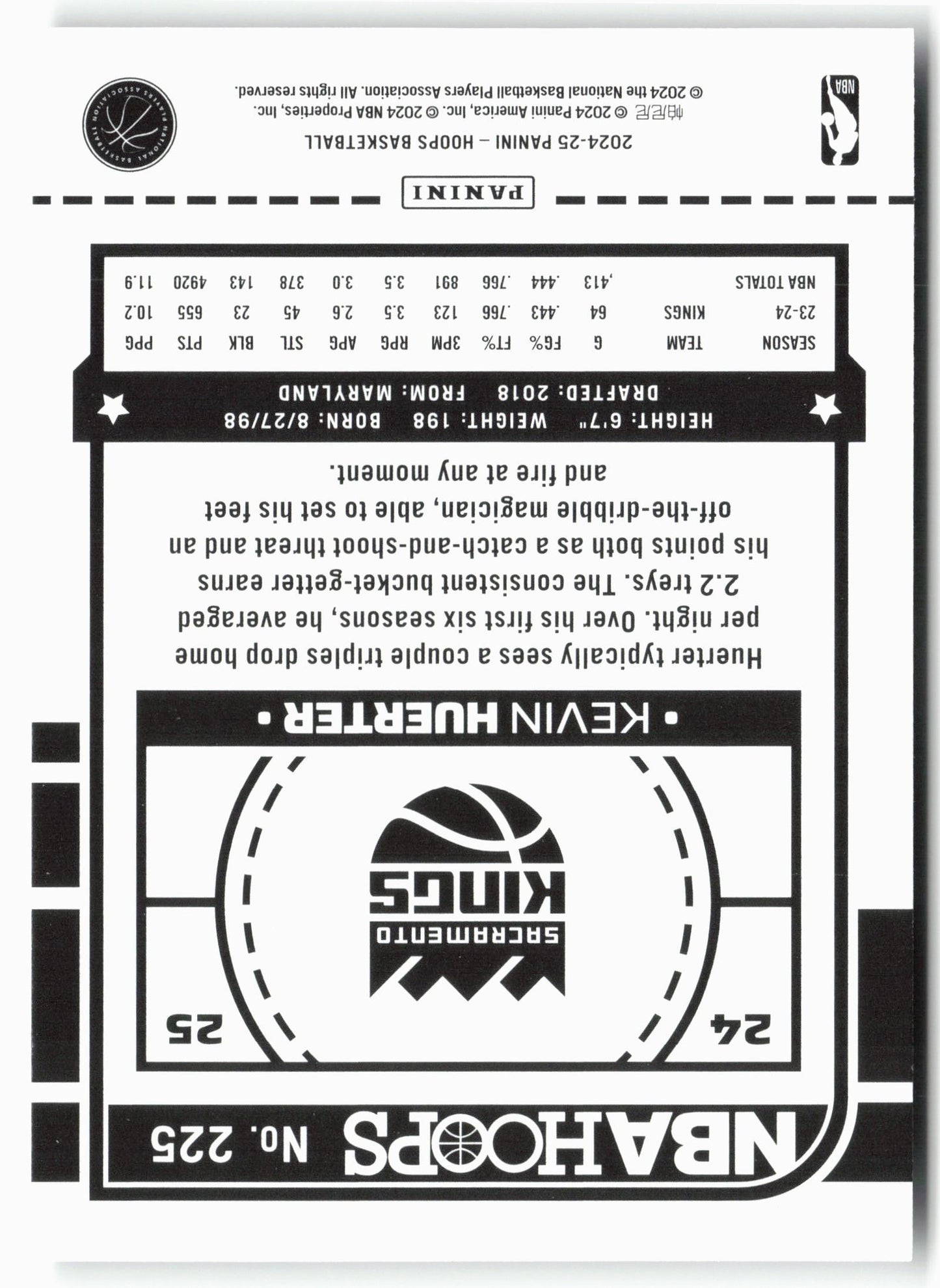 2024-25 Hoops #225 Kevin Huerter