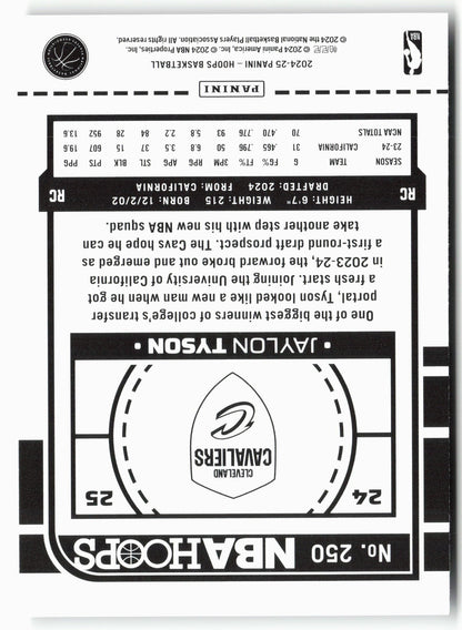 2024-25 Hoops #250 Jaylon Tyson