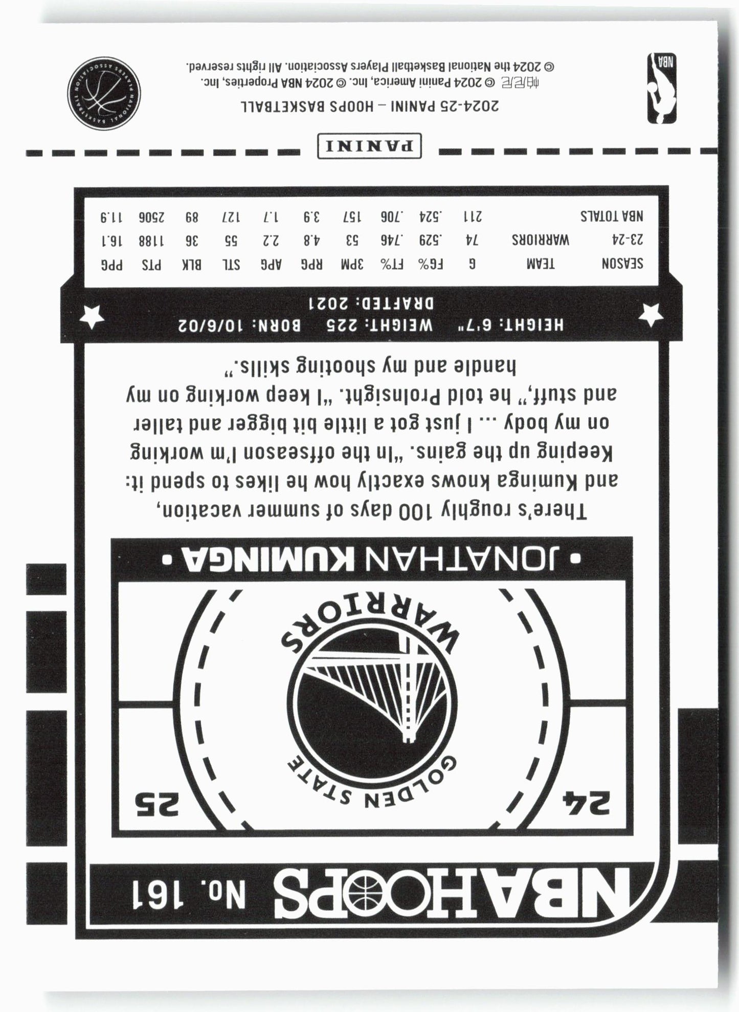 2024-25 Hoops #161 Jonathan Kuminga