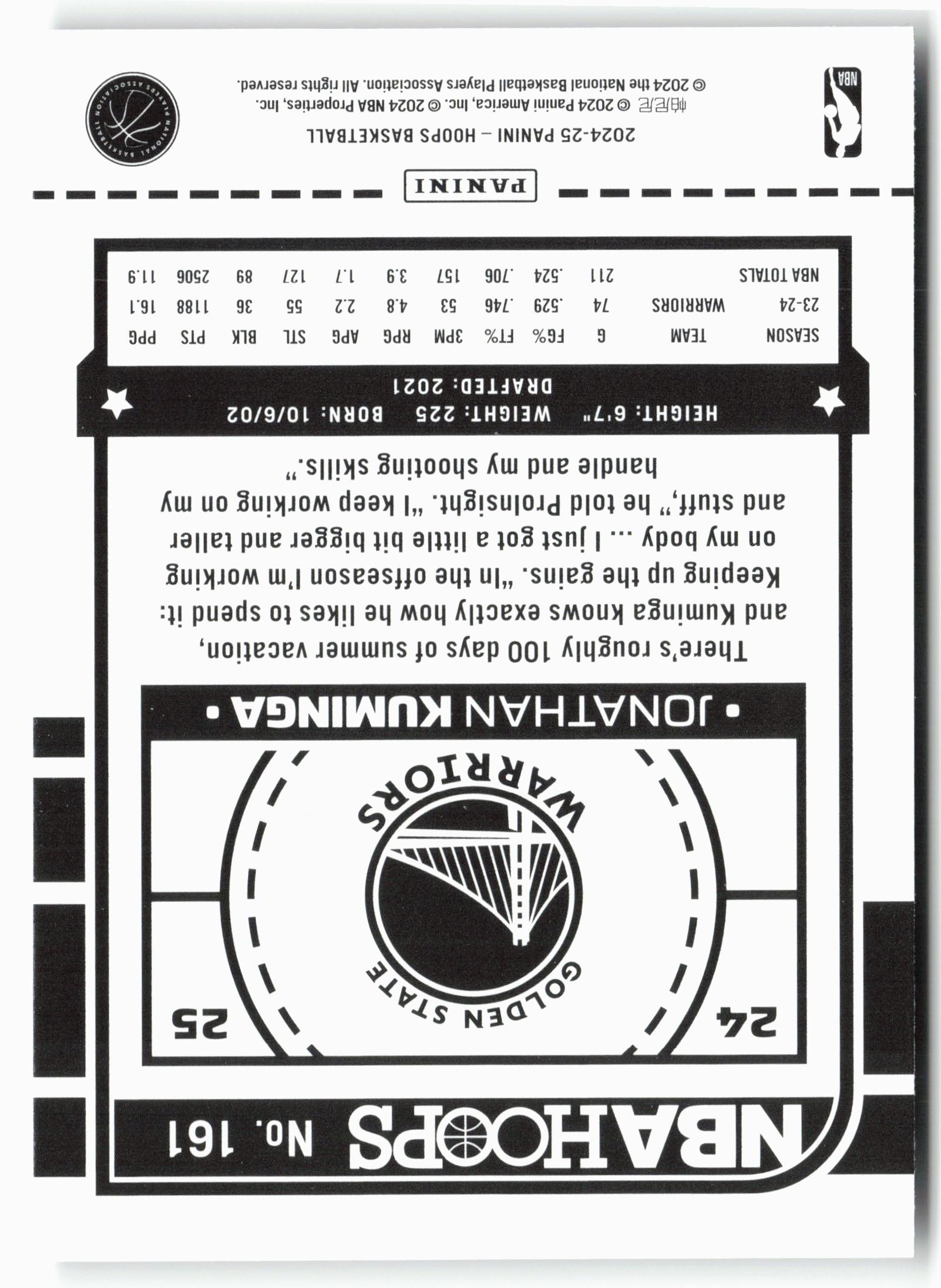 2024-25 Hoops #161 Jonathan Kuminga