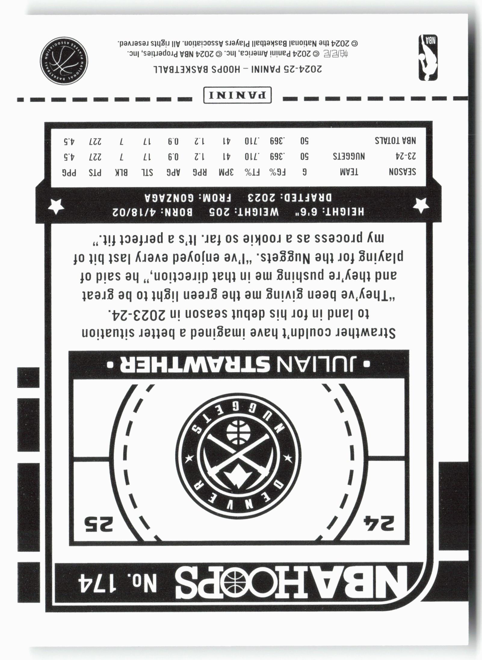 2024-25 Hoops #174 Julian Strawther