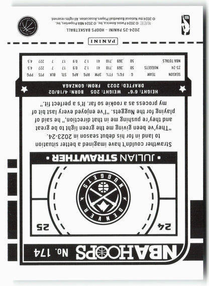 2024-25 Hoops #174 Julian Strawther