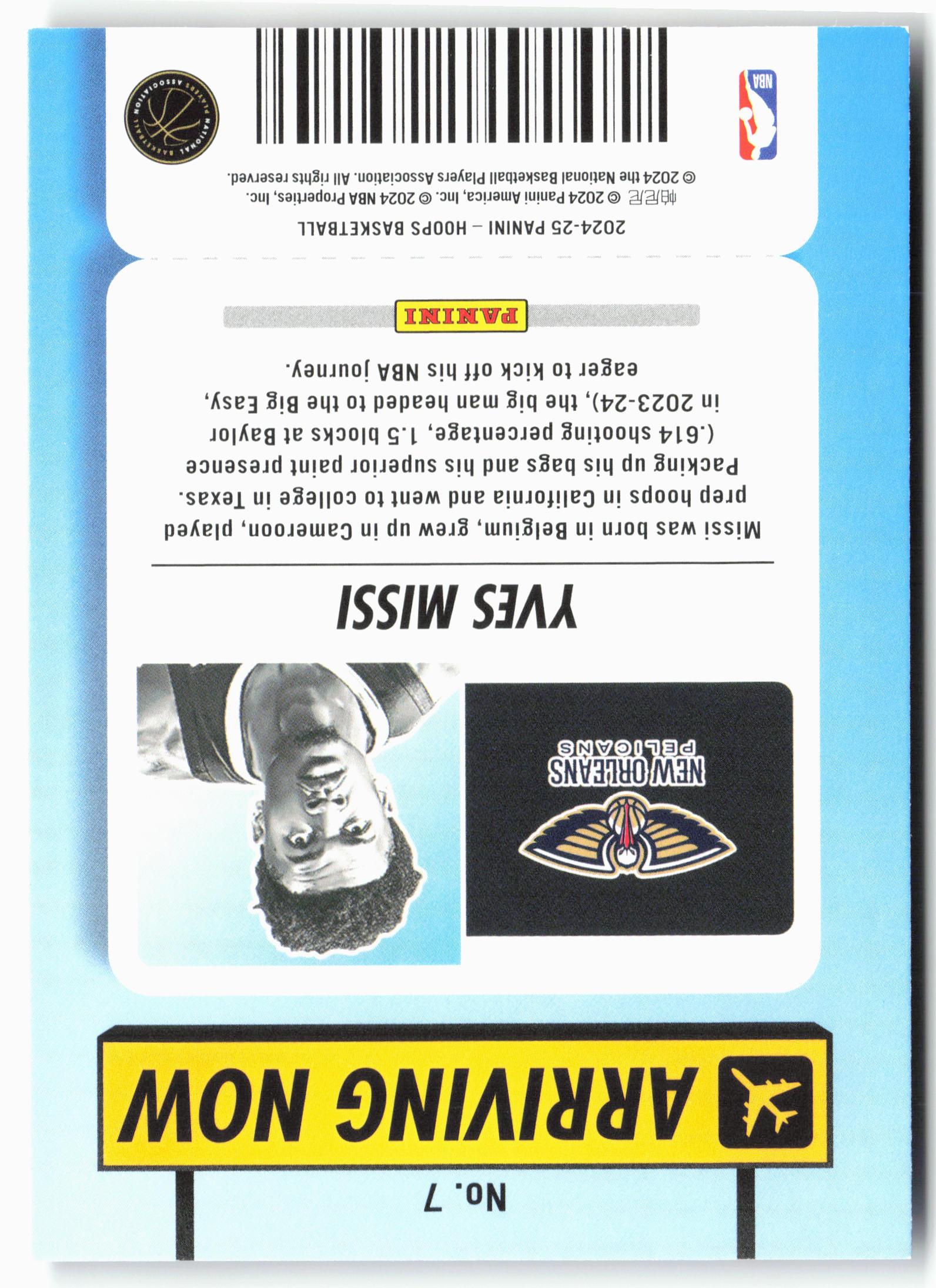 2024-25 Hoops #7 Yves Missi Arriving Now