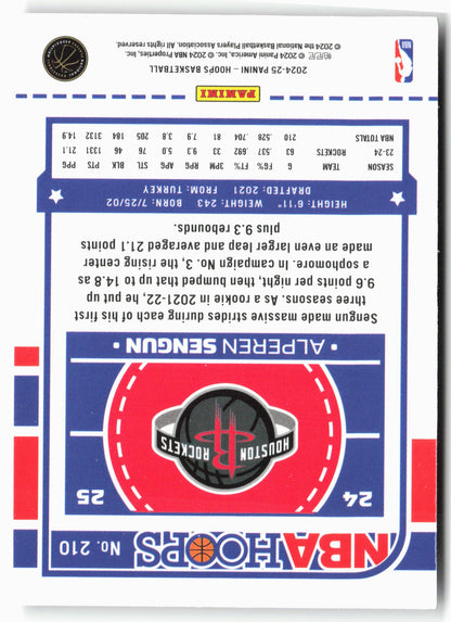 2024-25 Hoops #210 Alperen Sengun Premium
