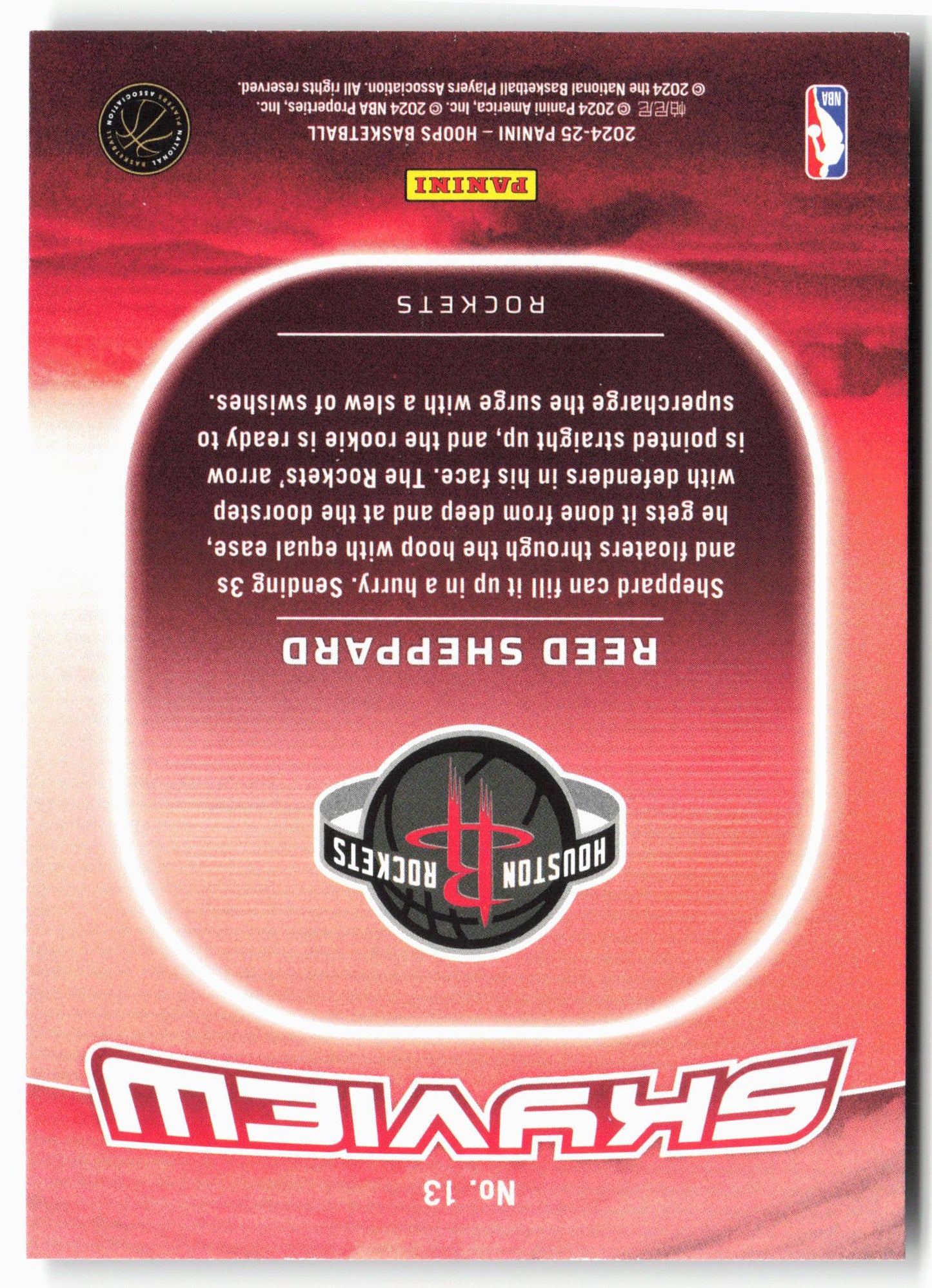 2024-25 Hoops #13 Reed Sheppard Skyview Holo