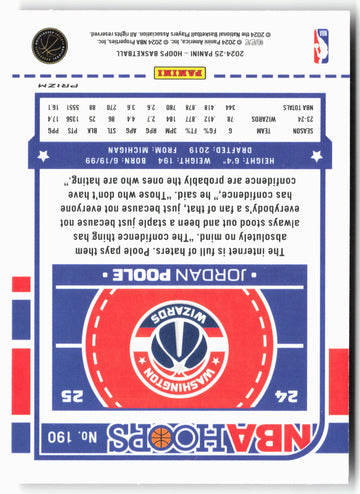 
2024-25 Hoops #190 Jordan Poole Premium Prizms Silver
