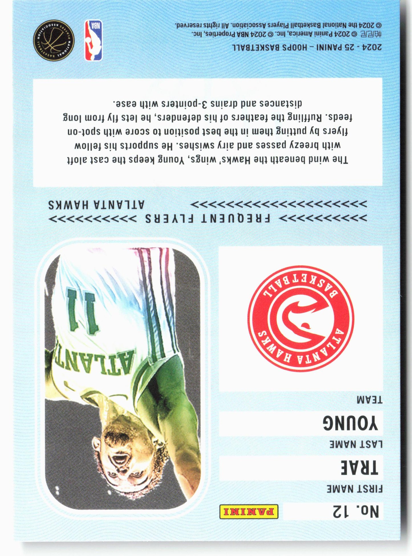 2024-25 Hoops #12 Trae Young Frequent Flyers Holo