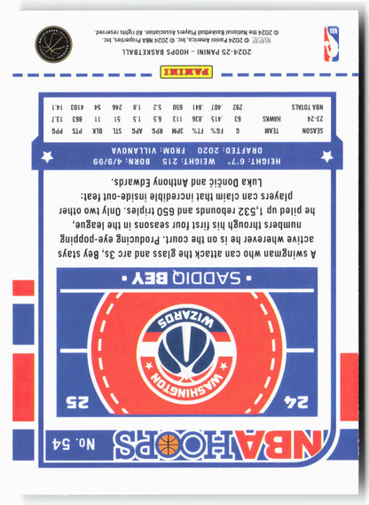 2024-25 Hoops #54 Saddiq Bey Premium