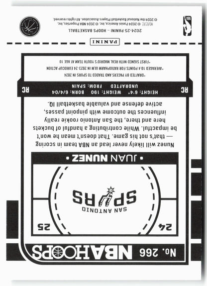 2024-25 Hoops #266 Juan Núñez