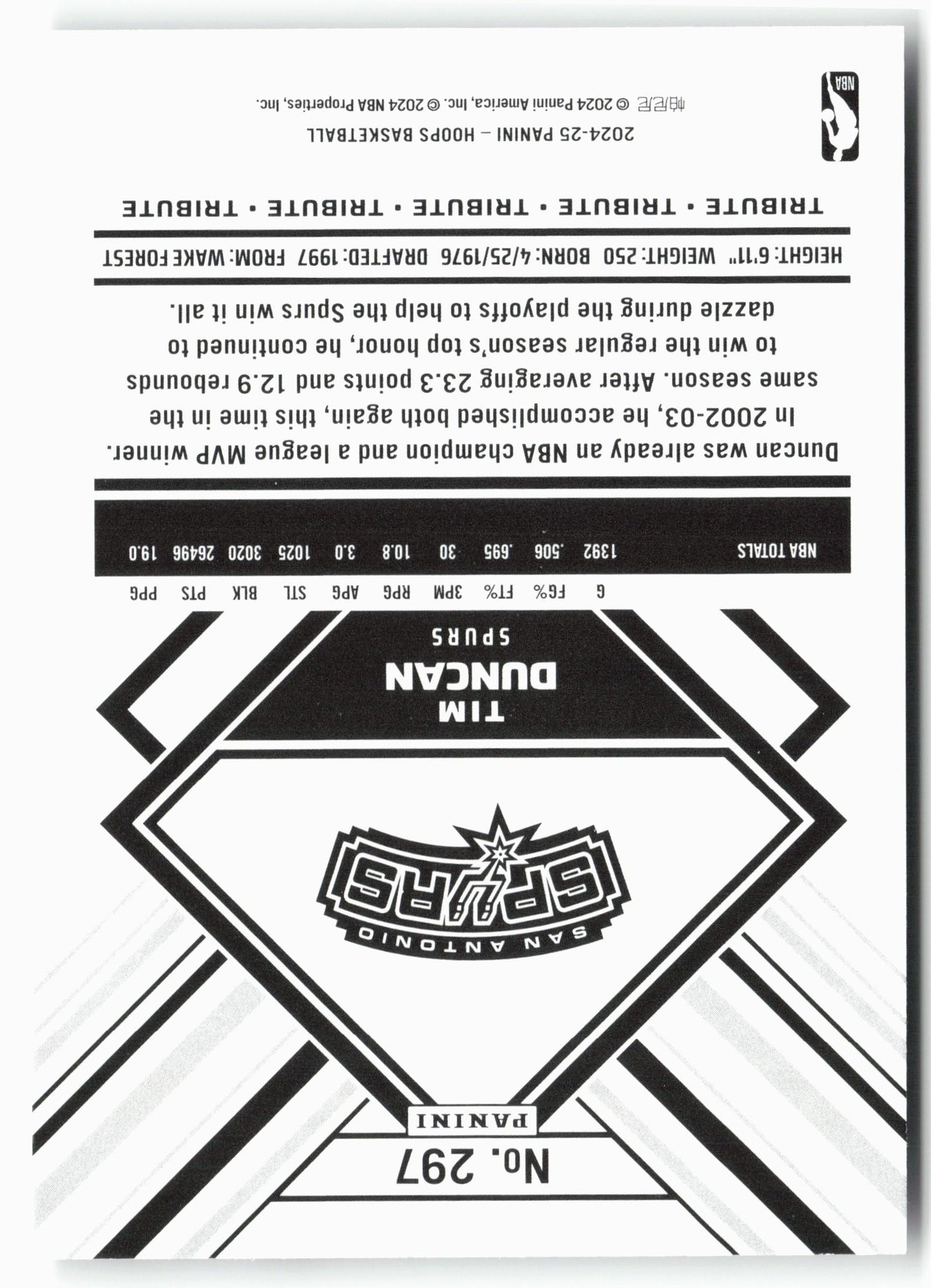 2024-25 Hoops #297 Tim Duncan