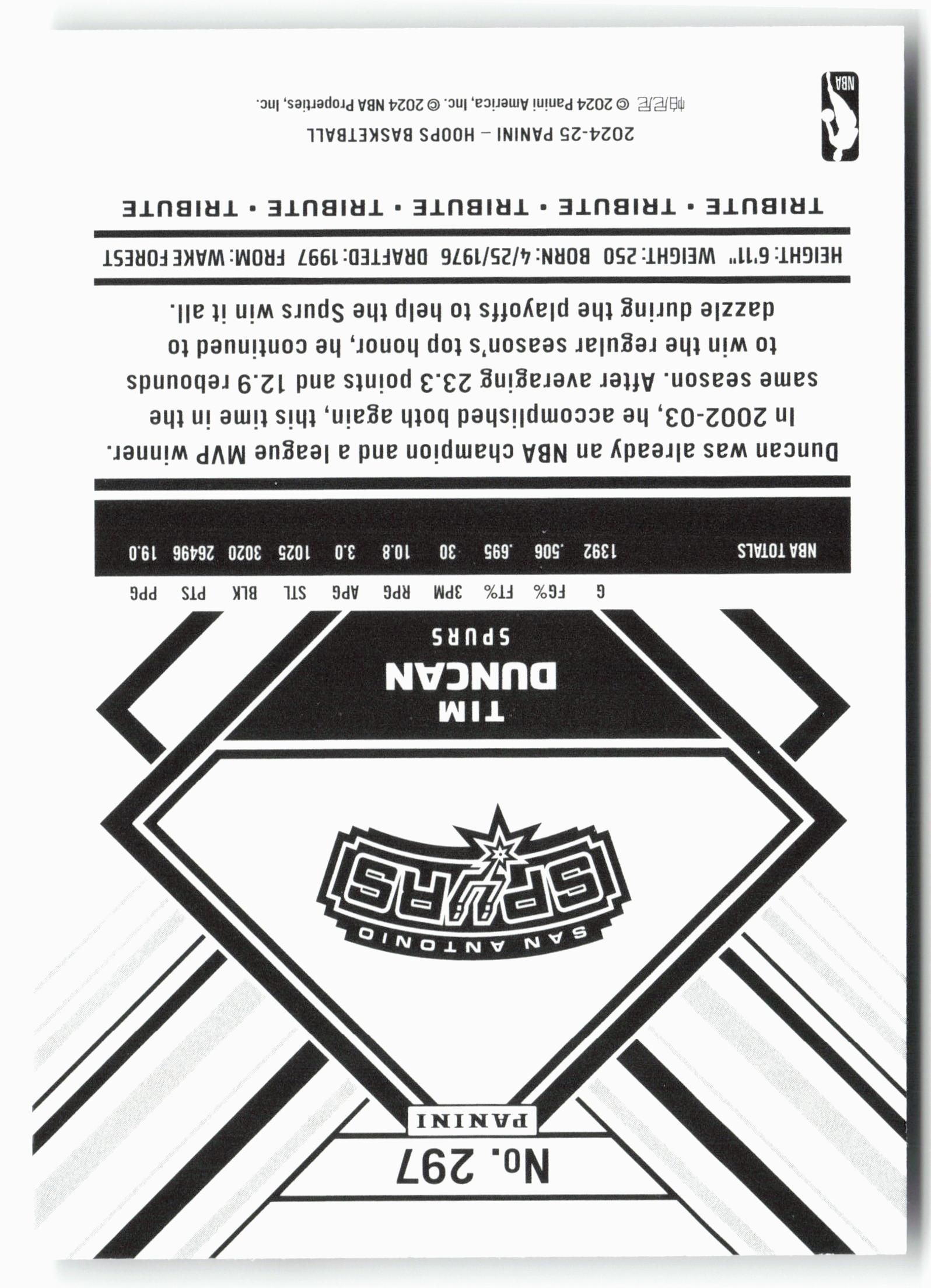 2024-25 Hoops #297 Tim Duncan