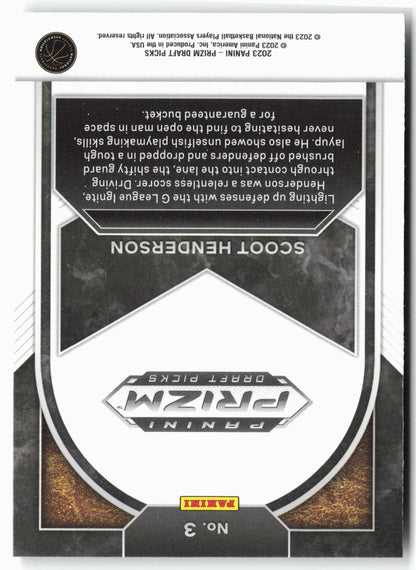 2023 Panini Prizm Draft Picks #3 Scoot Henderson Brilliance