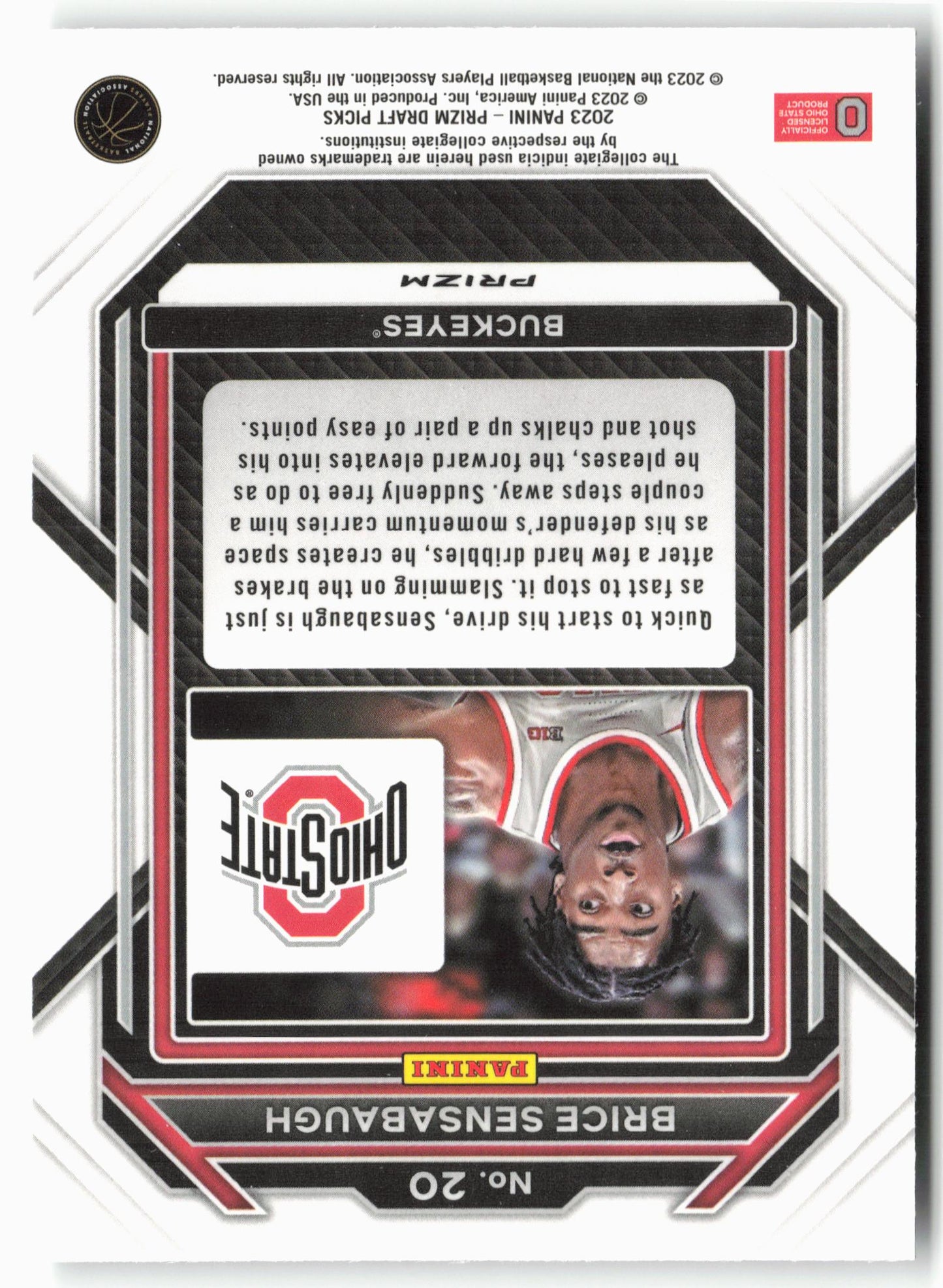 2023 Panini Prizm Draft Picks #20 Brice Sensabaugh Silver