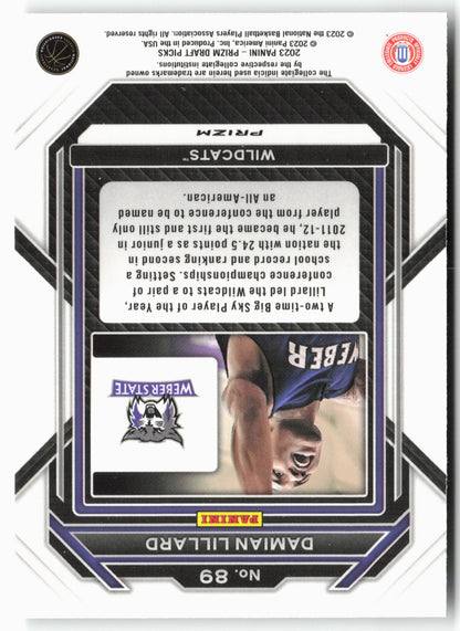 2023 Panini Prizm Draft Picks #89 Damian Lillard Hyper
