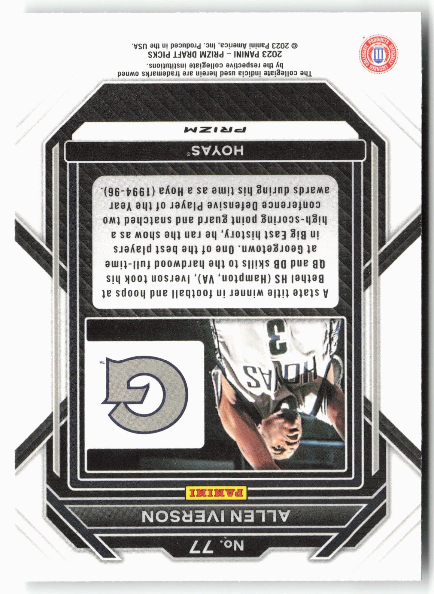 2023 Panini Prizm Draft Picks #77 Allen Iverson Silver