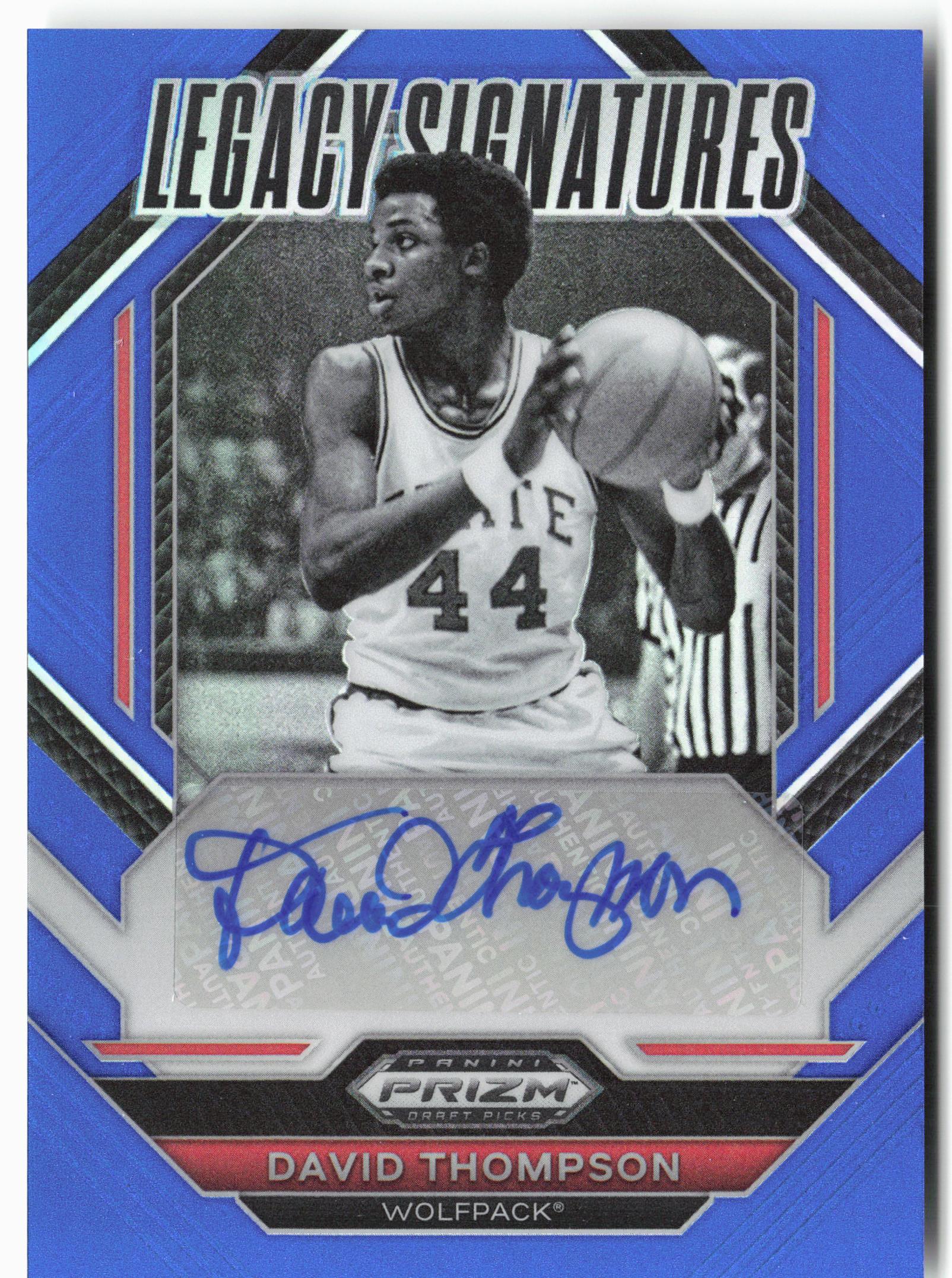 2023 Panini Prizm Draft #LS-DVT David Thompson Legacy Signatures Blue #/125