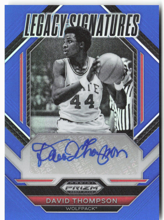 2023 Panini Prizm Draft #LS-DVT David Thompson Legacy Signatures Blue #/125