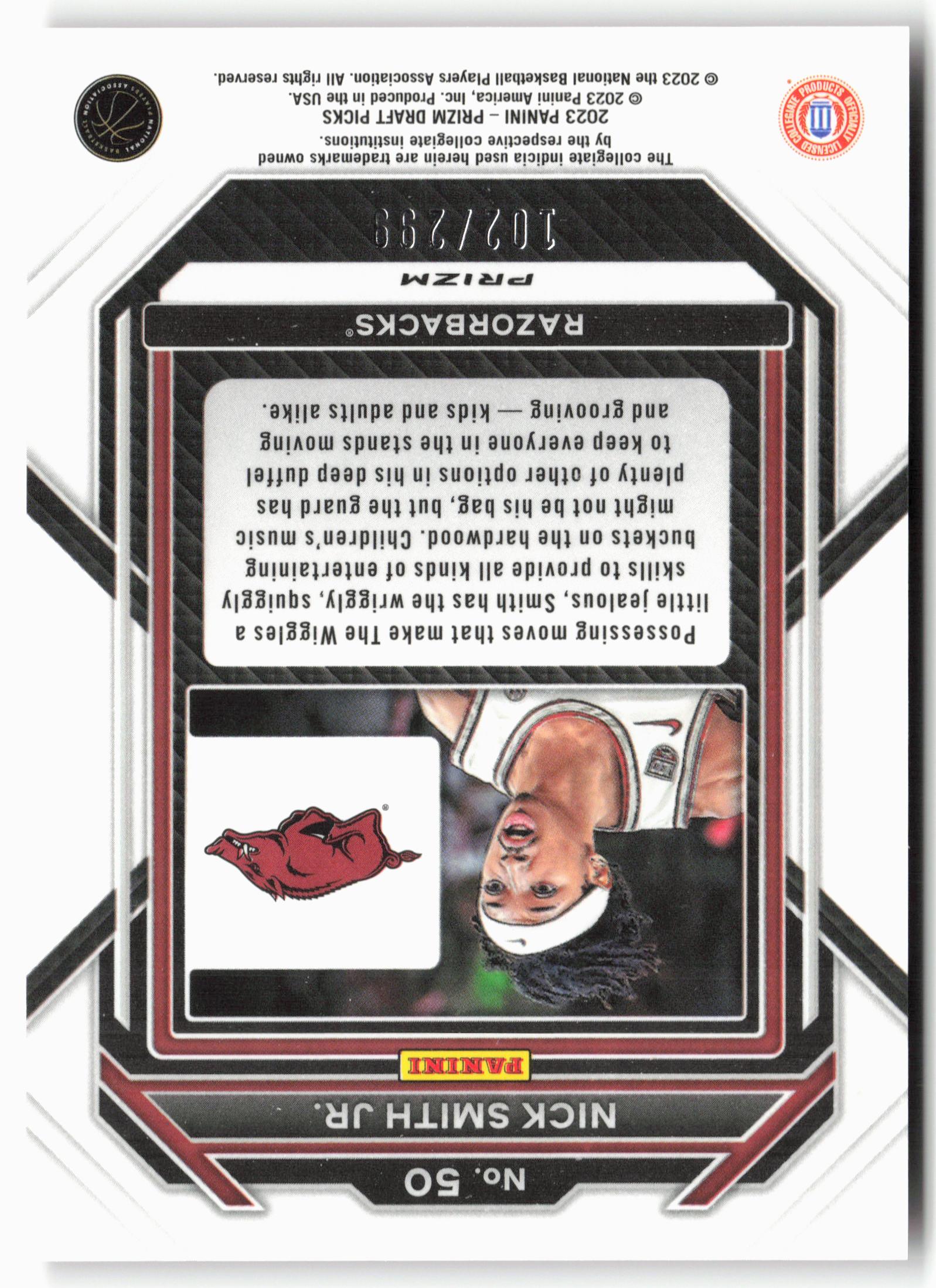 2023 Panini Prizm Draft Picks #50 Nick Smith Jr. Red #/299