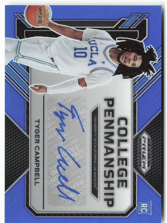 2023 Panini Prizm Draft #CP-TCB Tyger Campbell College Penmanship Blue #/125