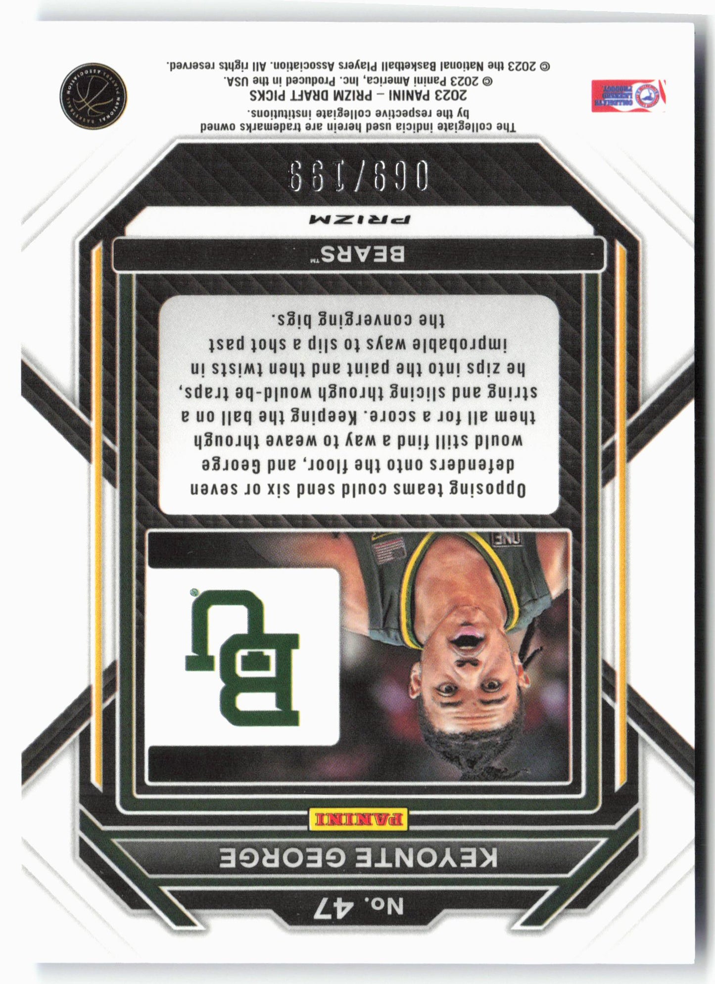 2023 Panini Prizm Draft Picks #47 Keyonte George Blue #/199