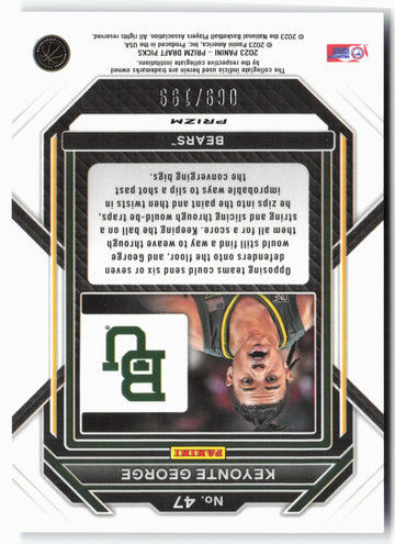 
2023 Panini Prizm Draft Picks #47 Keyonte George Blue #/199