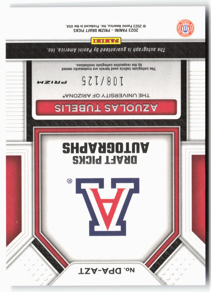 2023 Panini Prizm Draft #DPA-AZT Azuolas Tubelis Draft Autographs Blue #/125