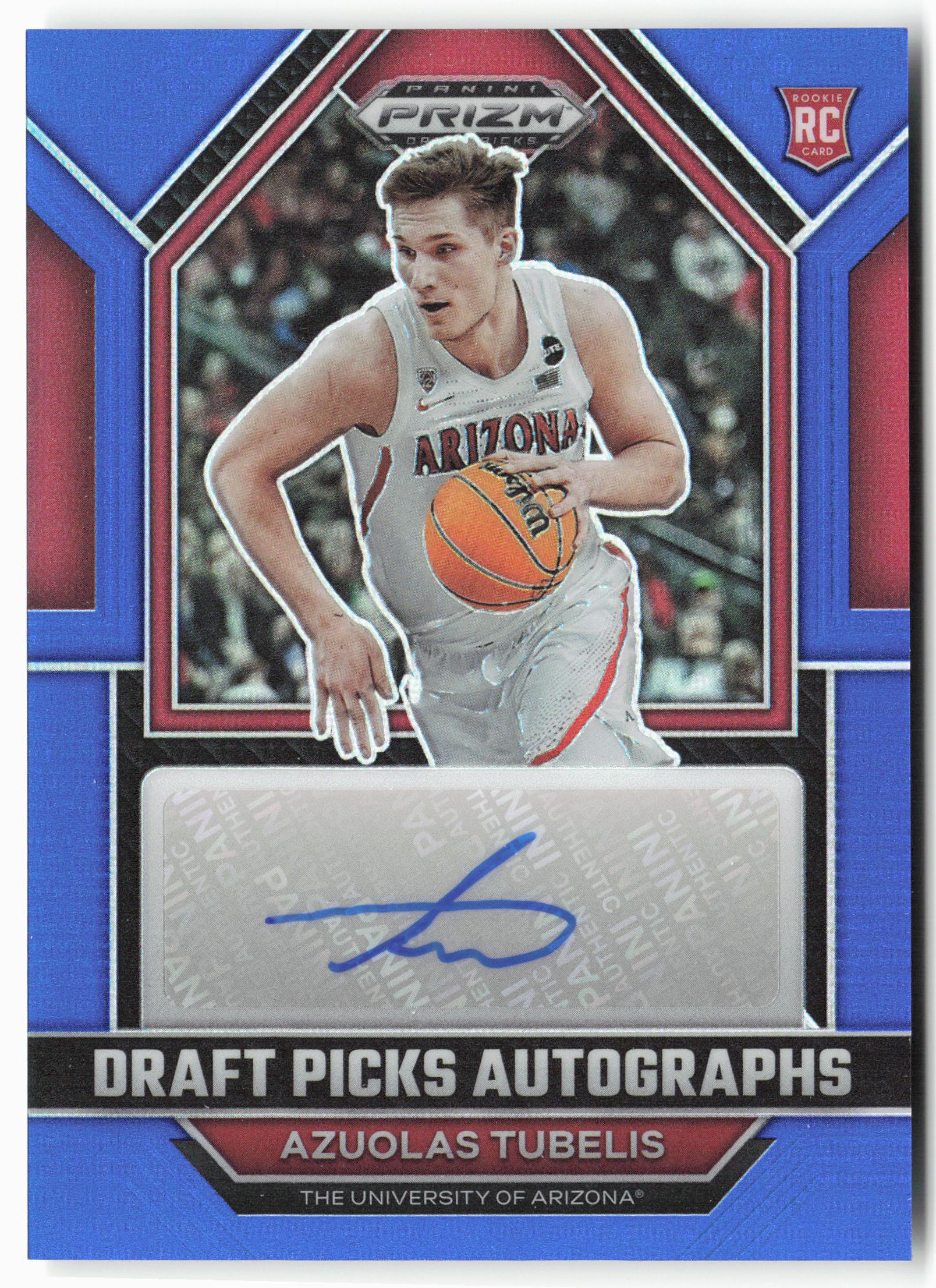 2023 Panini Prizm Draft #DPA-AZT Azuolas Tubelis Draft Autographs Blue #/125