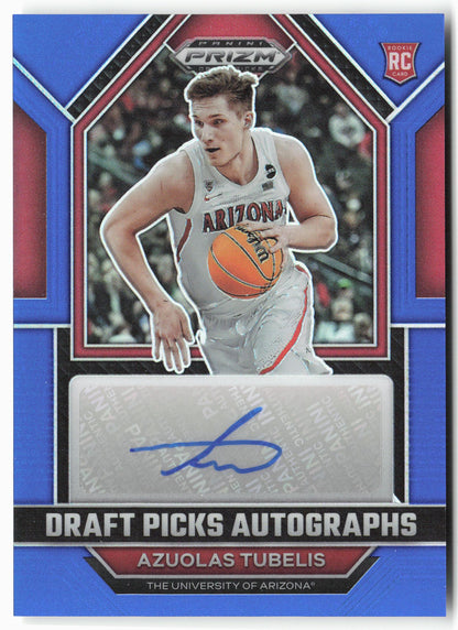 2023 Panini Prizm Draft #DPA-AZT Azuolas Tubelis Draft Autographs Blue #/125