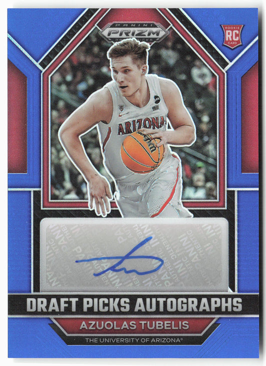 2023 Panini Prizm Draft #DPA-AZT Azuolas Tubelis Draft Autographs Blue #/125