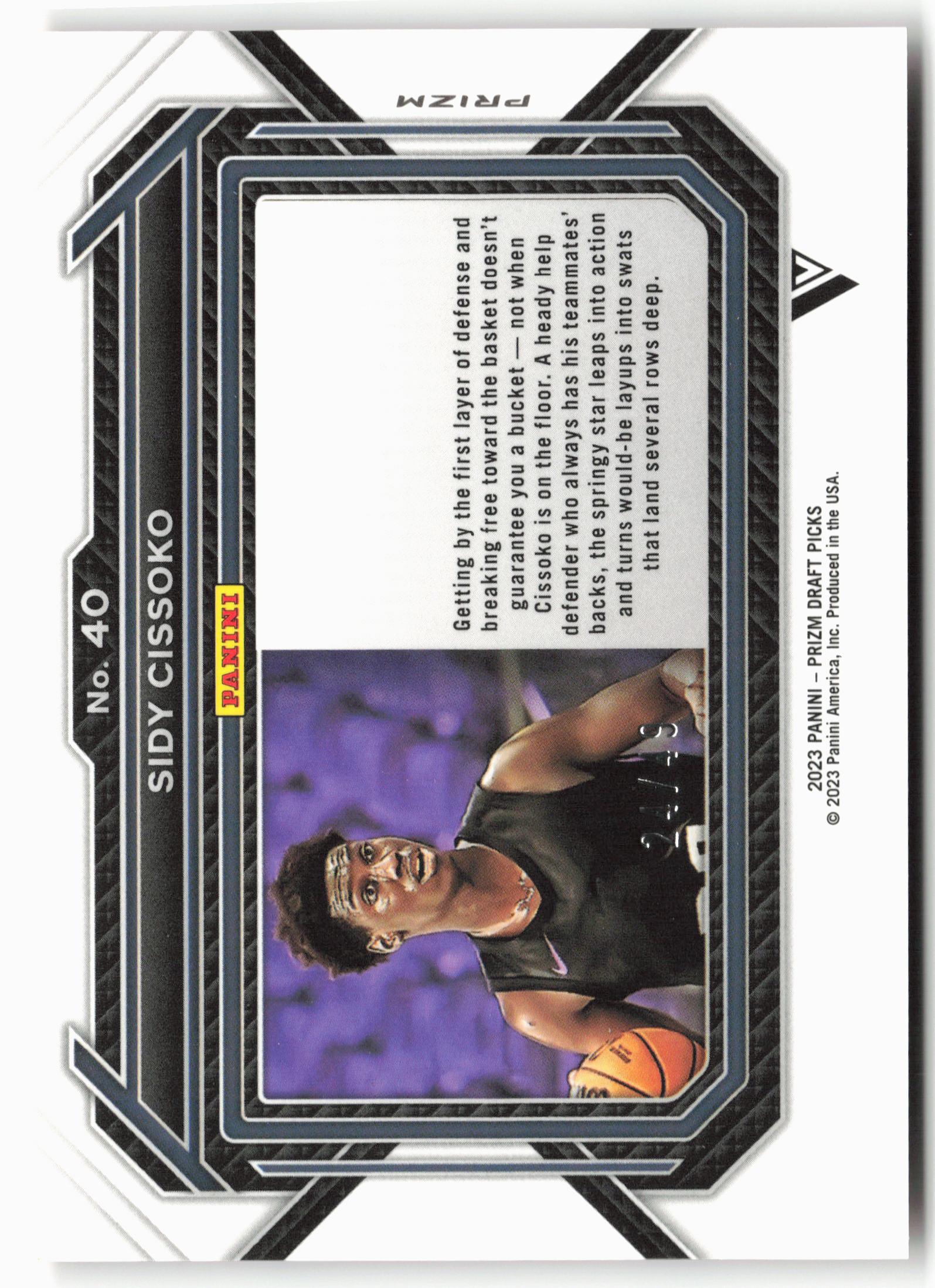 2023 Panini Prizm Draft Picks #40 Sidy Cissoko Orange Pulsar #/49