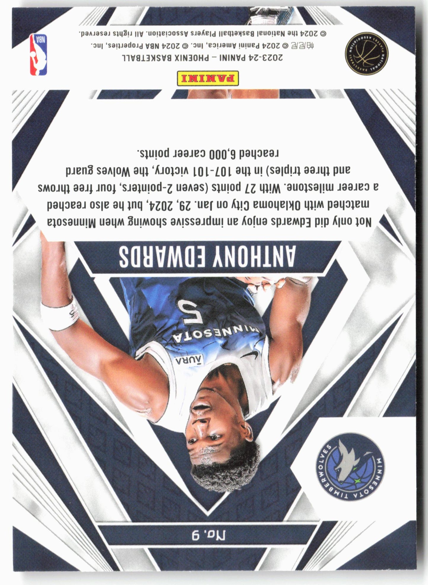 2023-24 Panini Phoenix #9 Anthony Edwards Paragon Phoenix Red Ice