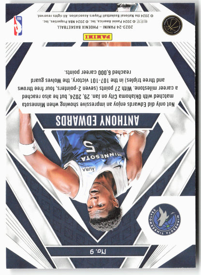 2023-24 Panini Phoenix #9 Anthony Edwards Paragon Phoenix Red Ice