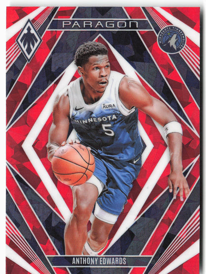 2023-24 Panini Phoenix #9 Anthony Edwards Paragon Phoenix Red Ice