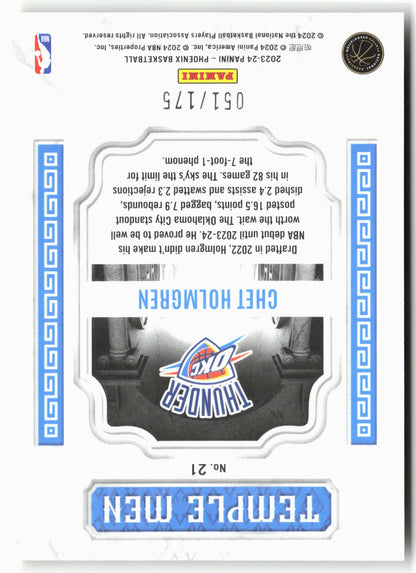 2023-24 Panini Phoenix #21 Chet Holmgren Temple Men Phoenix Yellow Ice #/175