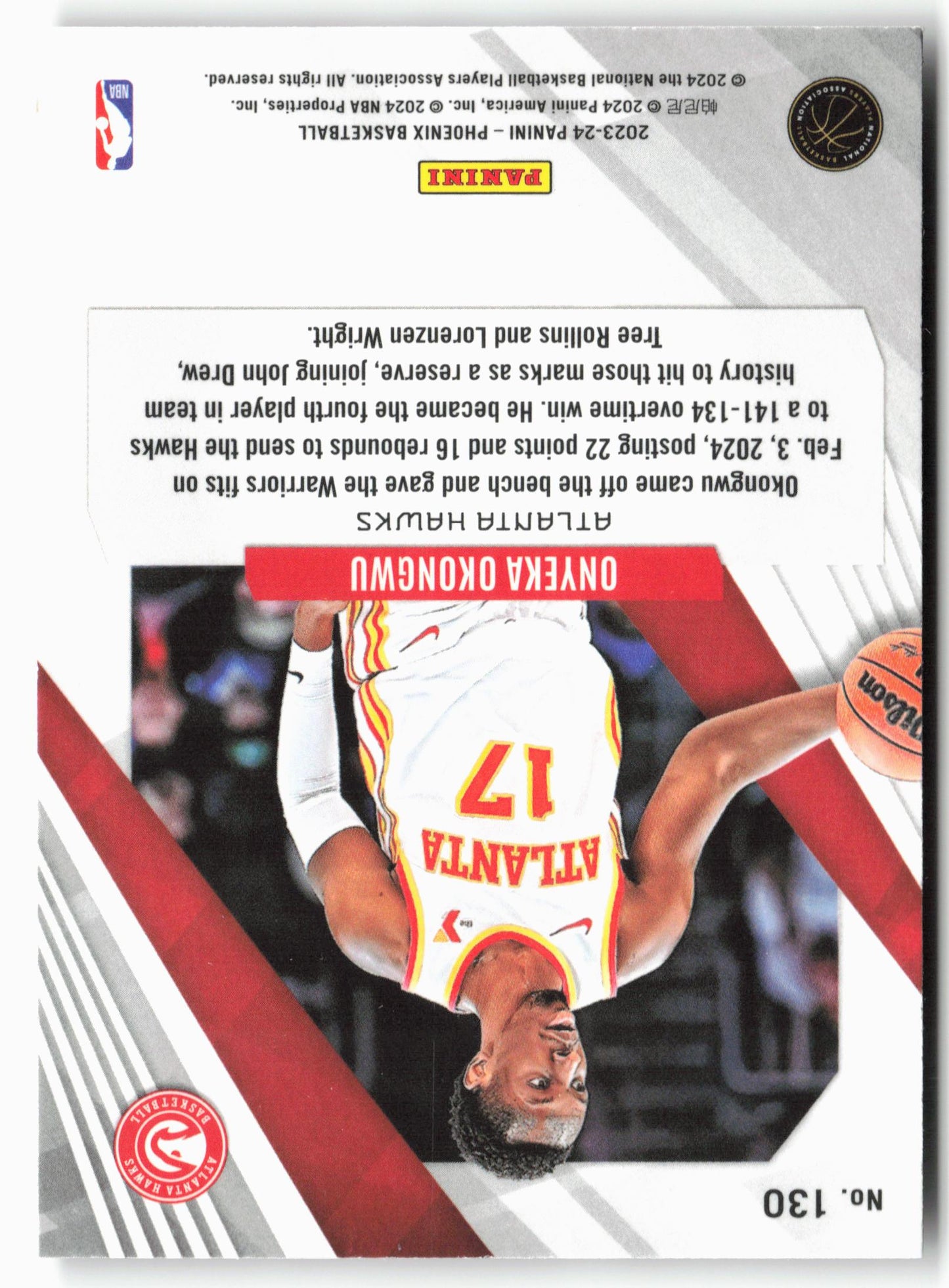2023-24 Panini Phoenix #130 Onyeka Okongwu Phoenix Red Ice