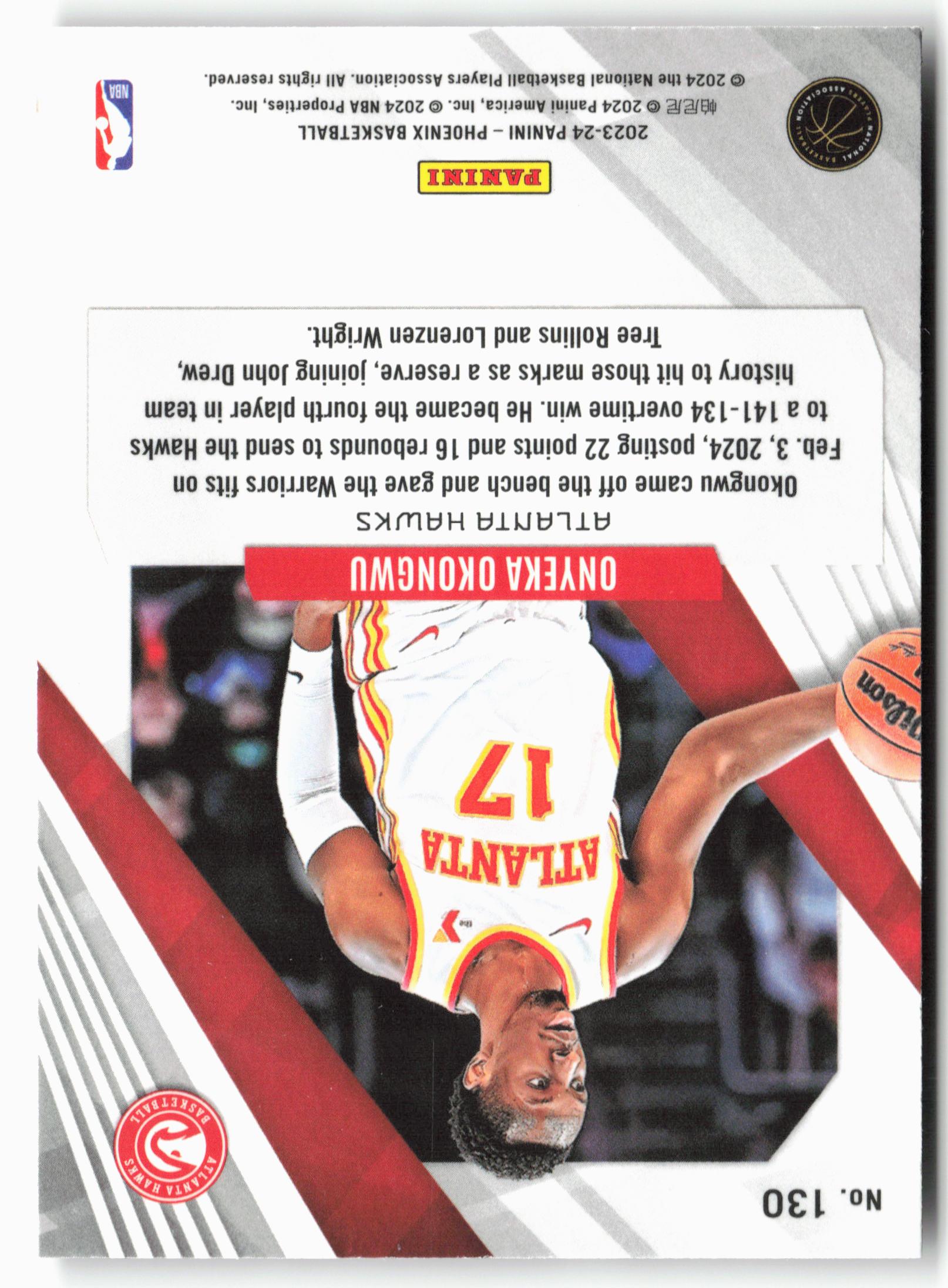 2023-24 Panini Phoenix #130 Onyeka Okongwu Phoenix Red Ice