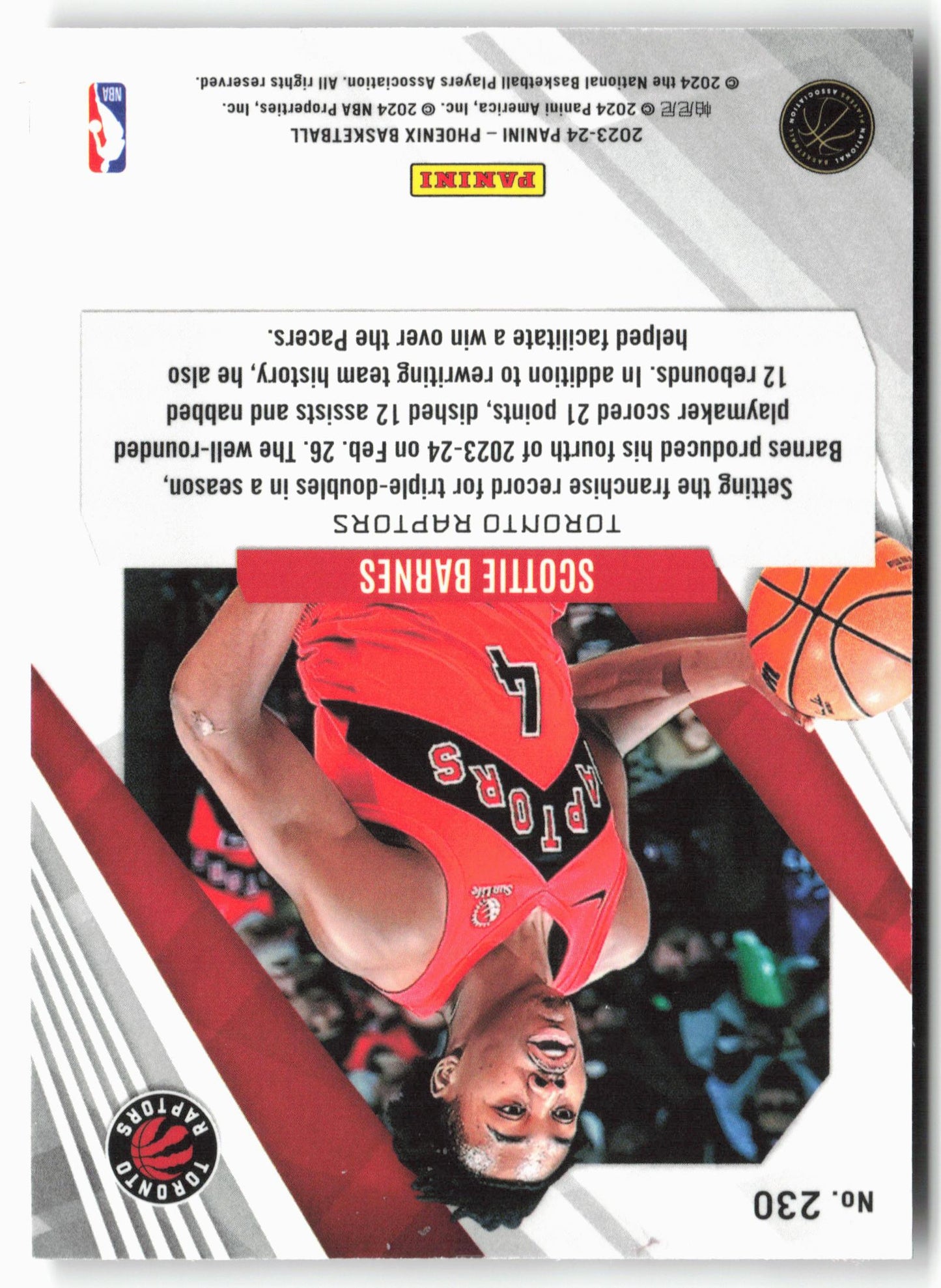 2023-24 Panini Phoenix #230 Scottie Barnes Phoenix Red Ice