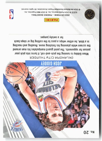 
2023-24 Panini Phoenix #20 Josh Giddey Phoenix Red Ice