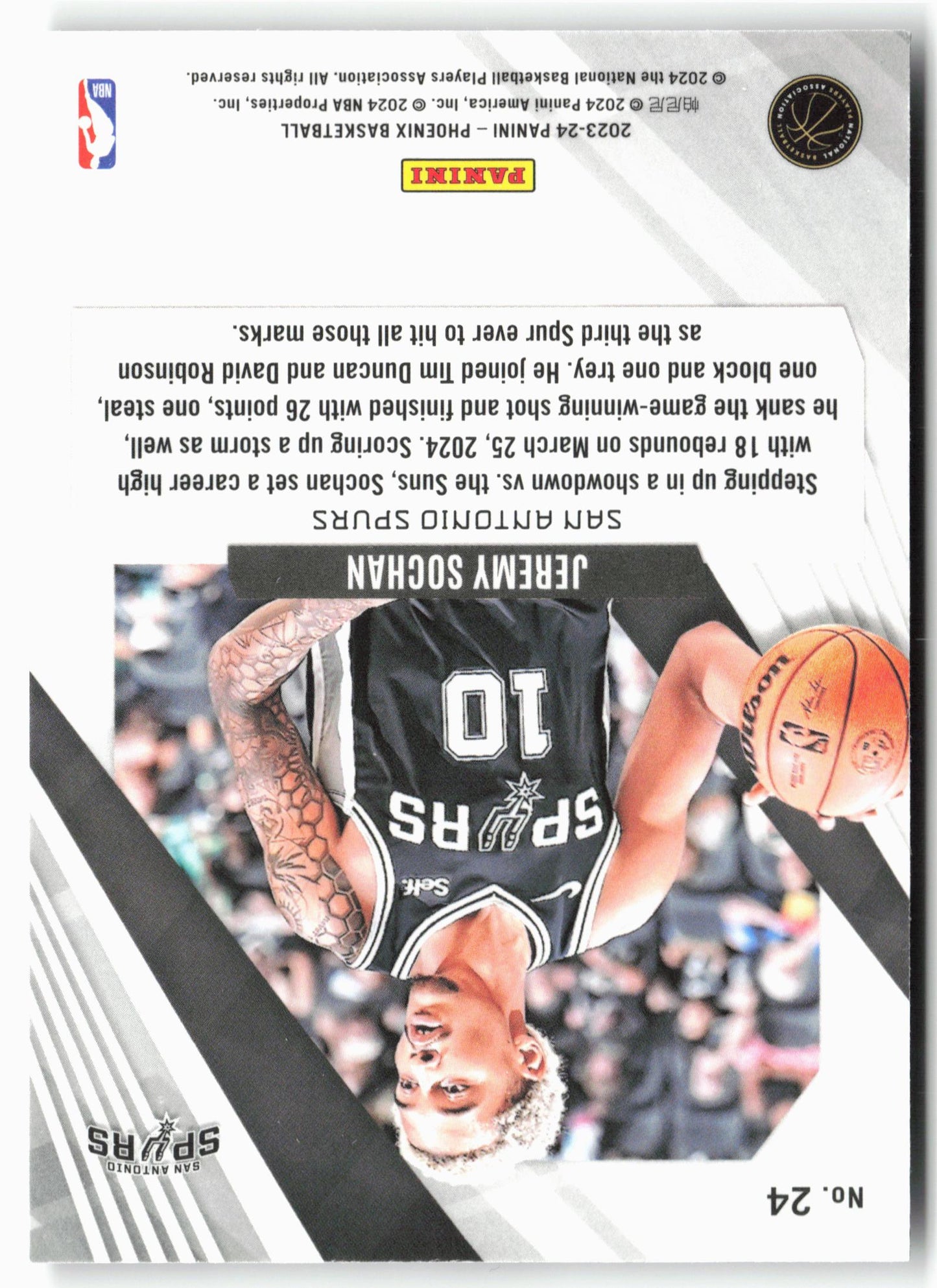 2023-24 Panini Phoenix #24 Jeremy Sochan Silver