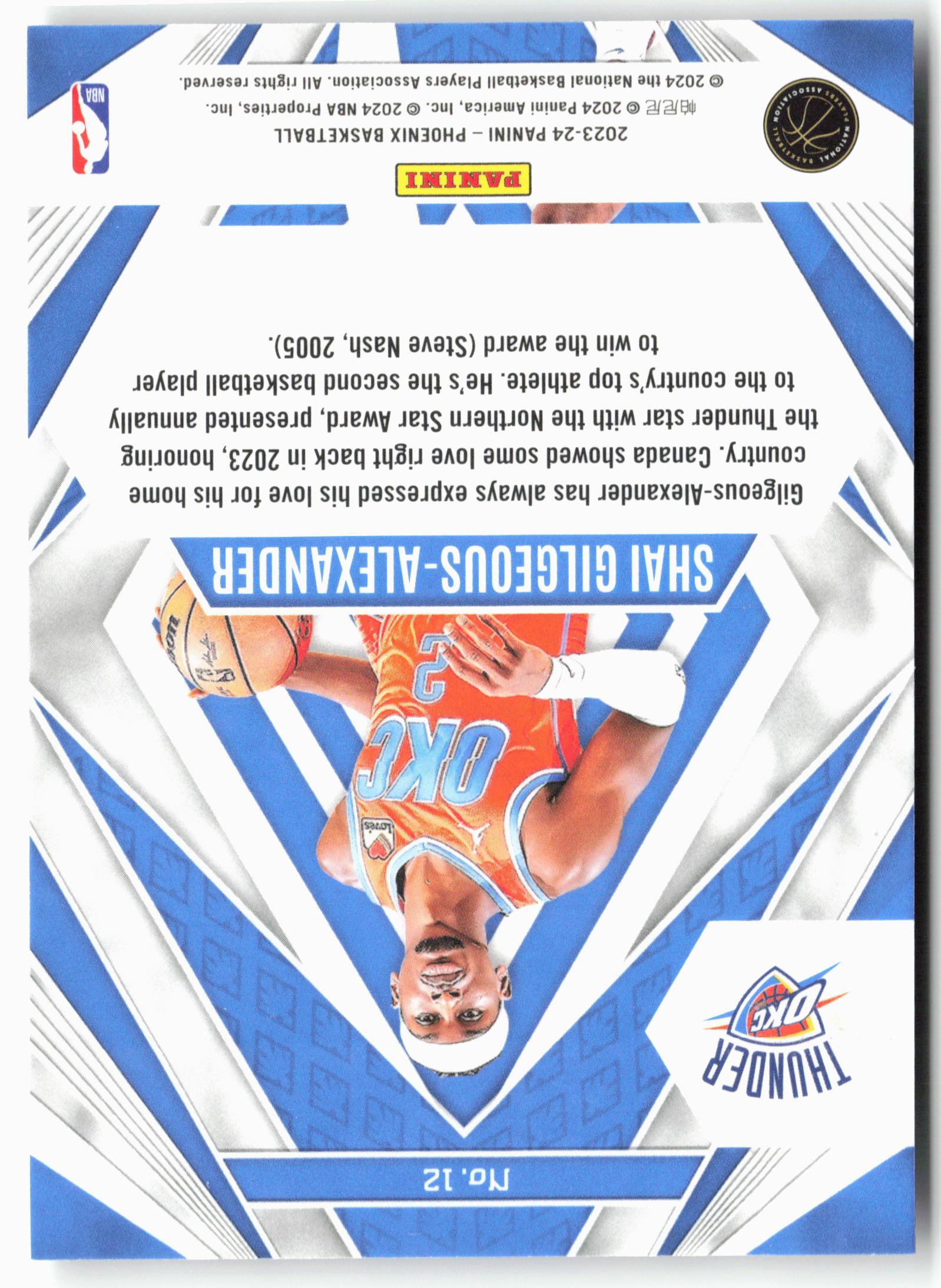 2023-24 Panini Phoenix #12 Shai Gilgeous-Alexander Paragon