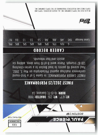 2023-24 Finest #133 Paul Pierce Refractors