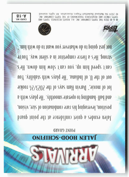 2023-24 Finest #A-18 Jalen Hood-Schifino Arrivals