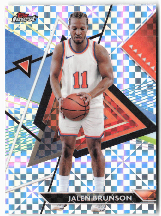 2023-24 Finest #144 Jalen Brunson Checkerboard Refractors